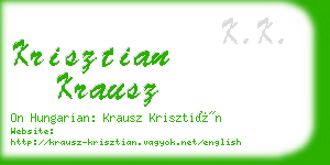 krisztian krausz business card